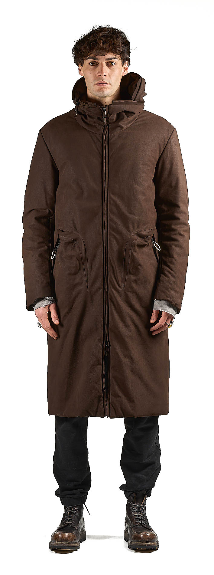 DANIELE BASTA LEATHER AND SILVER JACKET